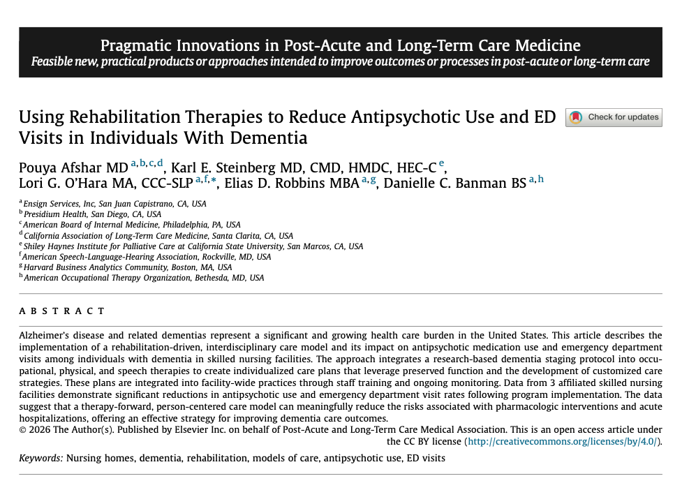 Figure from the JAMDA article describing the rehabilitation-driven dementia care model